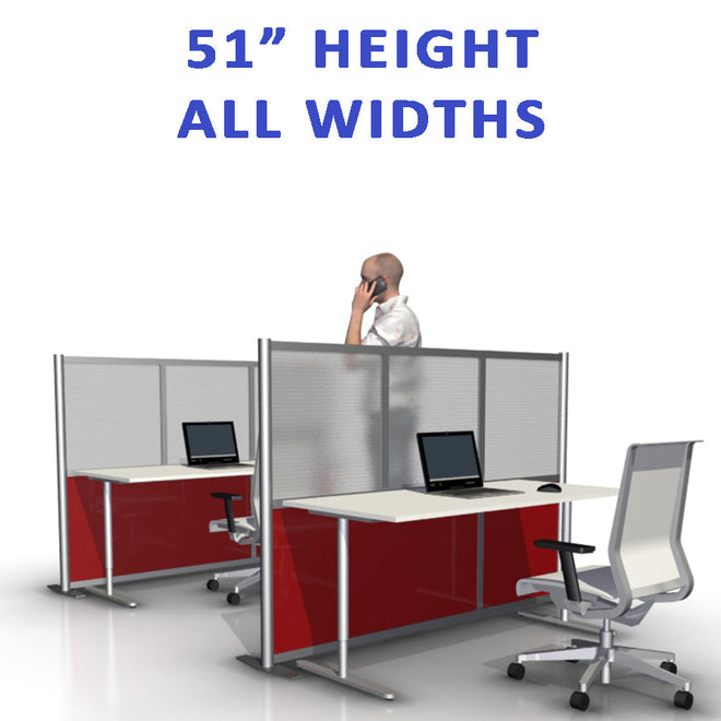 51&quot; High Office Partitions - Low Height Divider Wall Models