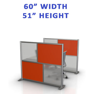 60 INCH LENGTH OFFICE DESK DIVIDERS. Modular Room Partition System to divide offices, desks, healthcare facilities, to divide rooms. Room dividers for offices, office cubicles, partition walls.