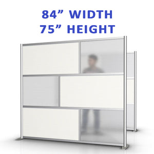 Room Partition, Modular Room Divider Wall, 84 inch wide by 75" tall Partition Collection