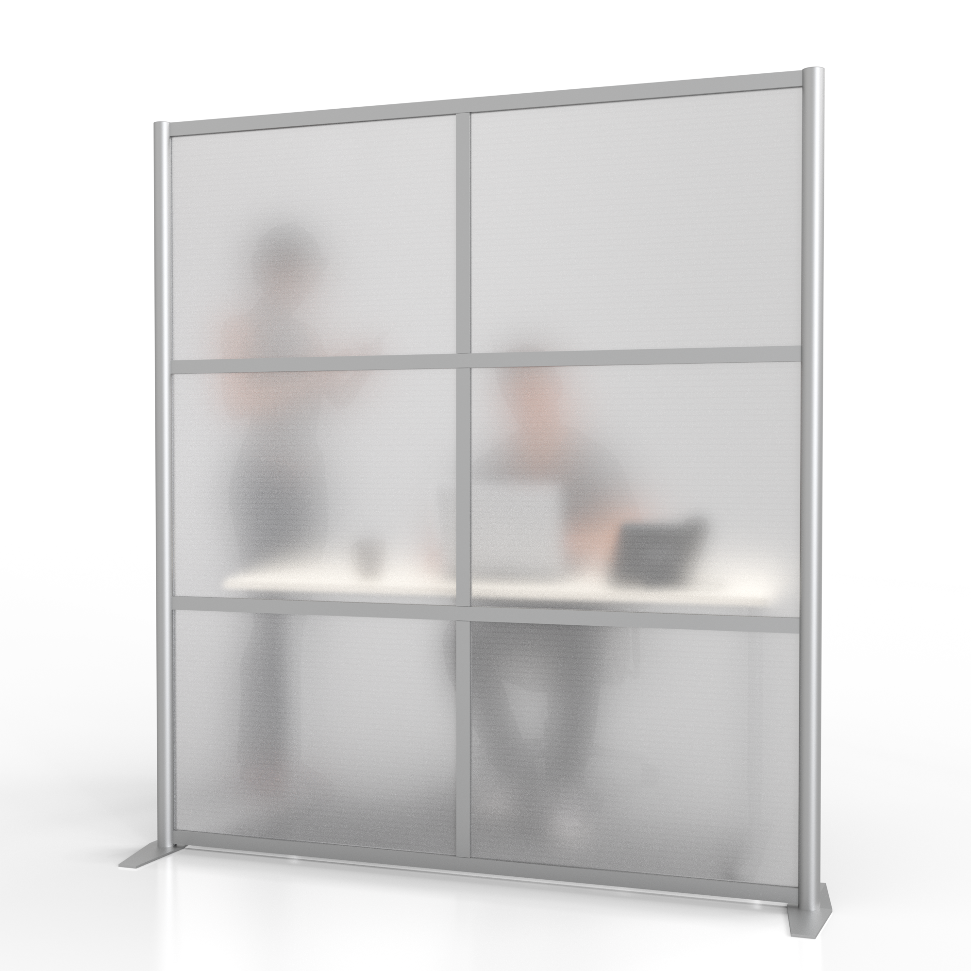 Office Partition, 68" wide x 75" high, Translucent Panels