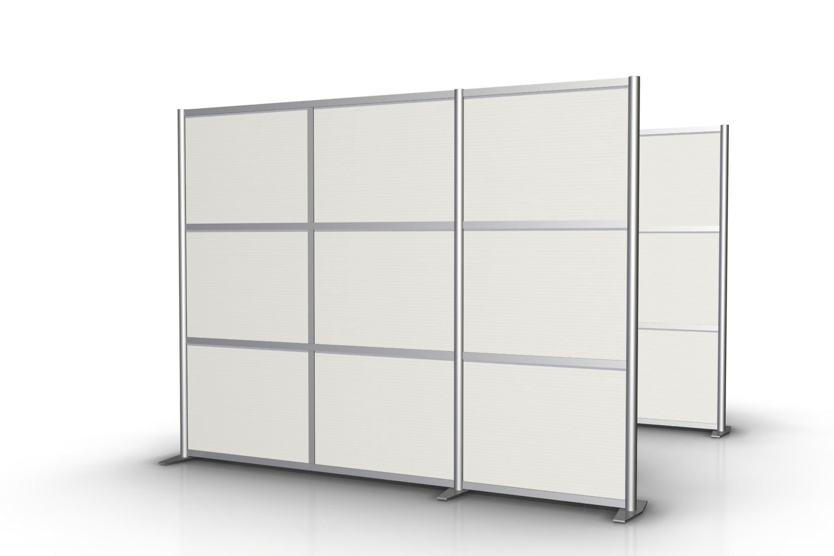 100" wide by 75" tall Modern Office Partition with White Panels