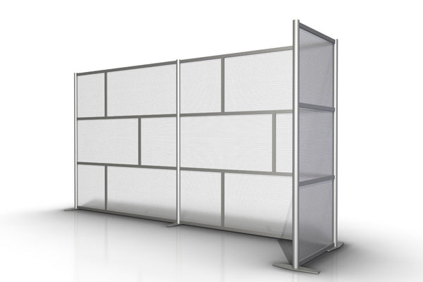 L-Shaped Room Partition - 148" x 35" x 75" High