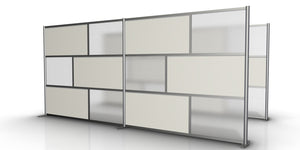 166" wide x 75" high Modern Room Partition White & Translucent