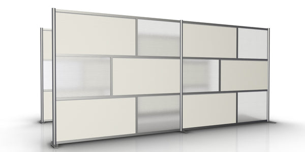 166" wide x 75" high Modern Room Partition White & Translucent