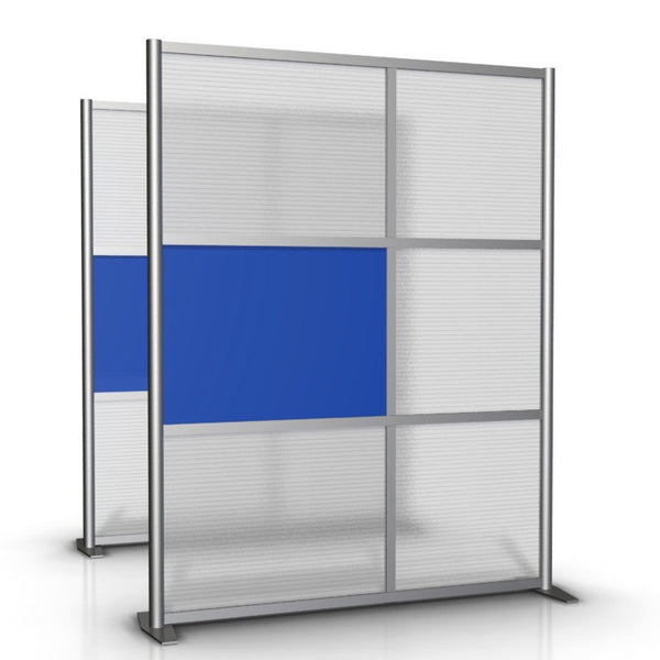 Office Partition 60" wide by 75" tall with  Blue & Translucent Panels