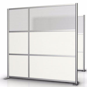 75" wide x 75" high Office Room Divider, White & Translucent