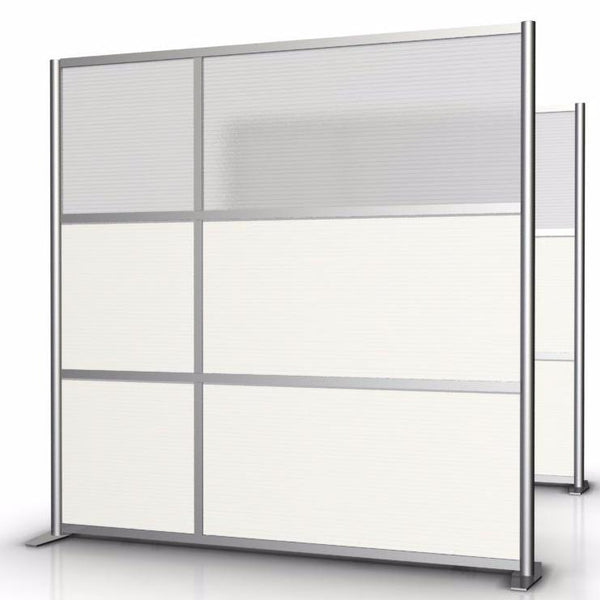 75" wide x 75" high Office Room Divider, White & Translucent