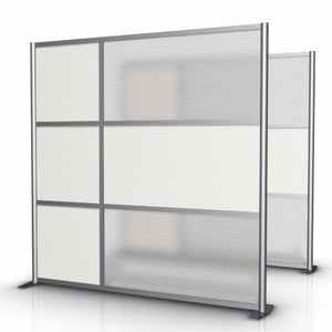 75" wide by 75" tall Office Partition with White & Translucent Panels