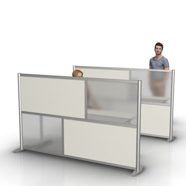 Freestanding room partition to divide medical and office spaces and as a patient privacy screen divider. A modular Medical Partition System for use in Hospitals & Healthcare Facilities, Orthodontics,  Orthodontist, Dental treatment rooms, doctor exam room privacy screen divider and portable room divider partition wall.