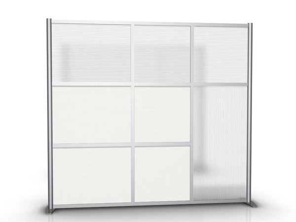 84" wide x 75" high Office Room Divider, White & Translucent SW8475-5A
