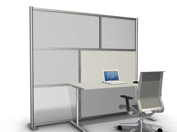 Modern Office Divider 84" wide by 75" high - White & Translucent