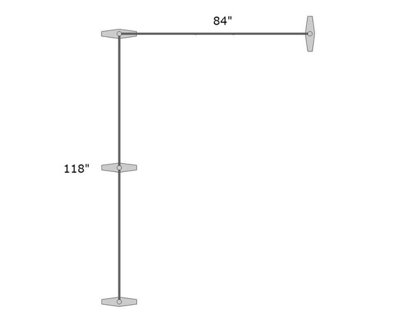 L-Shapped Office Partition118" x 84" x 75" Tall