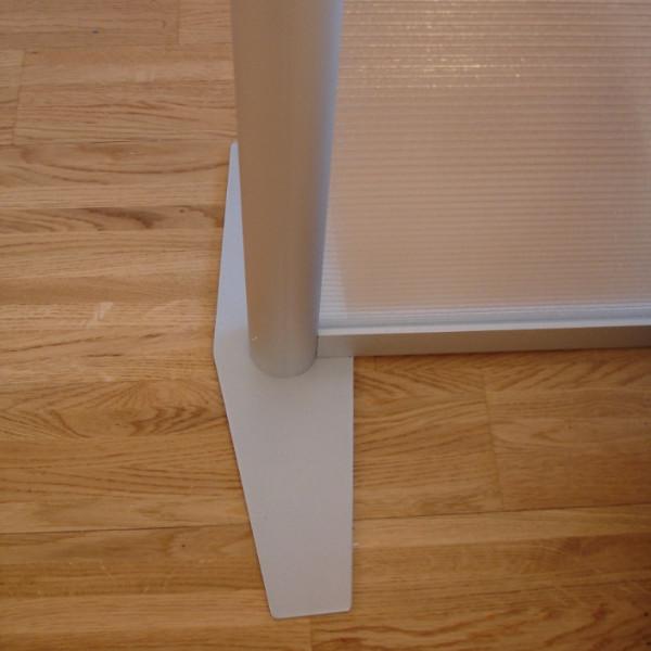 Base and frame detail of office partition
