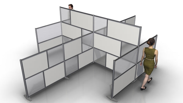 Office Cubicle Configuration for 4 Work Spaces