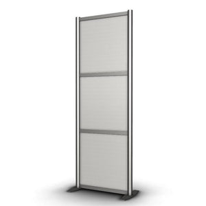 27" wide x 75" high Modern Office Divider, White Translucent Panels